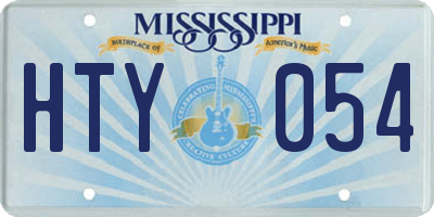 MS license plate HTY054
