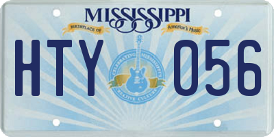 MS license plate HTY056