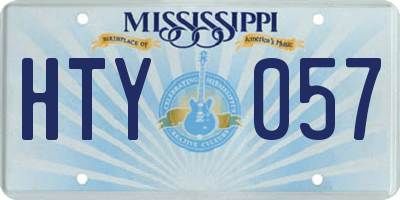MS license plate HTY057