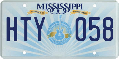 MS license plate HTY058