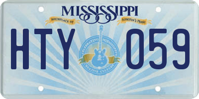 MS license plate HTY059