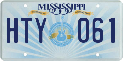 MS license plate HTY061