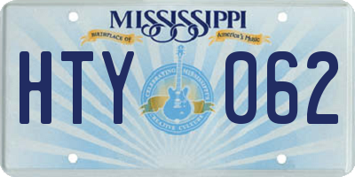 MS license plate HTY062