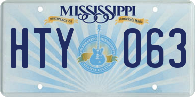 MS license plate HTY063