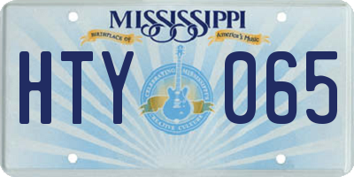 MS license plate HTY065