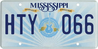MS license plate HTY066