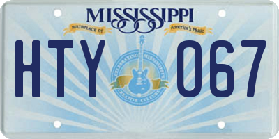 MS license plate HTY067