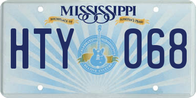 MS license plate HTY068