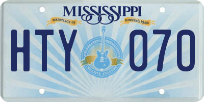 MS license plate HTY070