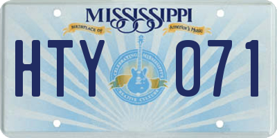 MS license plate HTY071