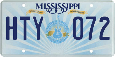 MS license plate HTY072