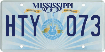 MS license plate HTY073