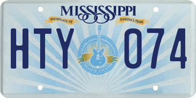 MS license plate HTY074