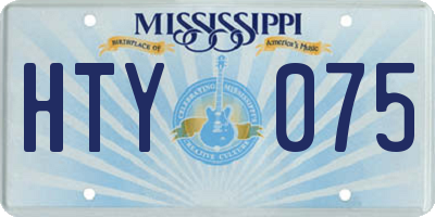 MS license plate HTY075