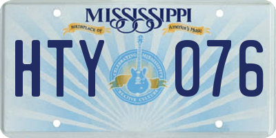 MS license plate HTY076