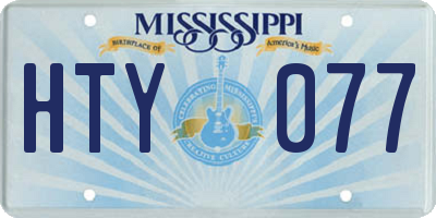 MS license plate HTY077