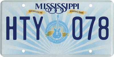 MS license plate HTY078
