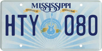 MS license plate HTY080