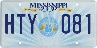 MS license plate HTY081