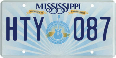MS license plate HTY087