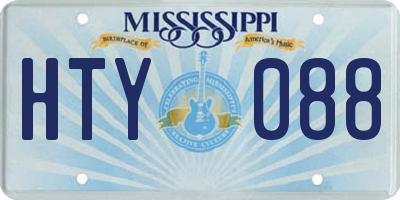 MS license plate HTY088