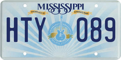 MS license plate HTY089