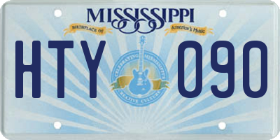 MS license plate HTY090