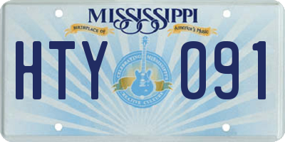 MS license plate HTY091