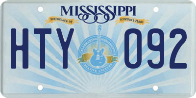 MS license plate HTY092