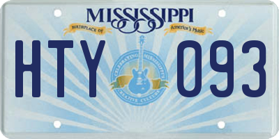 MS license plate HTY093