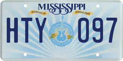 MS license plate HTY097