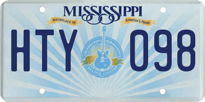 MS license plate HTY098