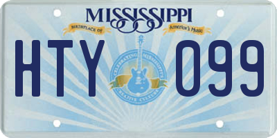 MS license plate HTY099