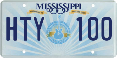MS license plate HTY100