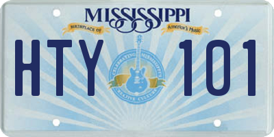 MS license plate HTY101