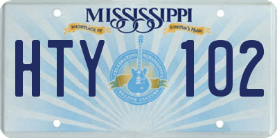 MS license plate HTY102