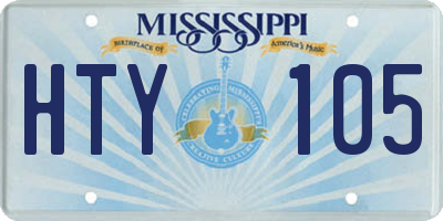 MS license plate HTY105