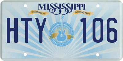MS license plate HTY106