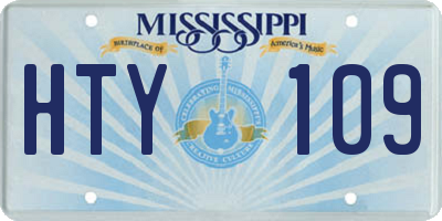 MS license plate HTY109