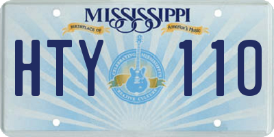 MS license plate HTY110