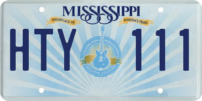 MS license plate HTY111