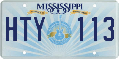 MS license plate HTY113