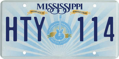 MS license plate HTY114