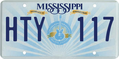 MS license plate HTY117