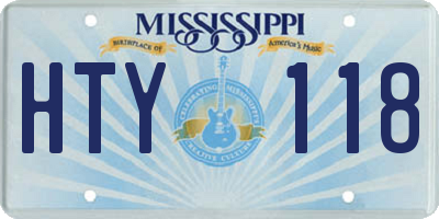 MS license plate HTY118