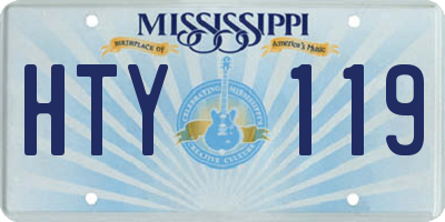 MS license plate HTY119