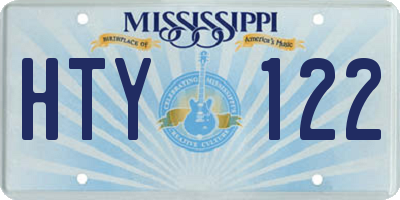 MS license plate HTY122