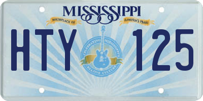 MS license plate HTY125