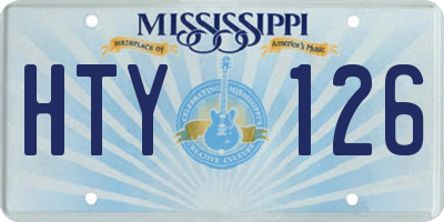 MS license plate HTY126