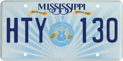 MS license plate HTY130